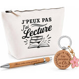 Coffret Cadeau J’peux pas j’ai Lecture – Trousse, stylo bambou et porte-clés