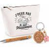 Coffret Cadeau J’peux pas je suis Poissonnier – Trousse, stylo bambou et porte-clés