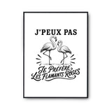 Poster J’peux pas je préfère les Flamants roses