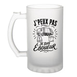 Verre à Bière J’peux pas je suis Éboueur