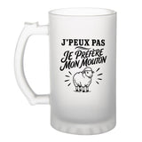 Verre à Bière J’peux pas je préfère mon Mouton