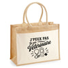 Sac Cabas Jute avec Poche J’peux pas je suis Vétérinaire