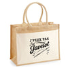 Sac Cabas Jute avec Poche J’peux pas j’ai Javelot