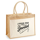 Sac Cabas Jute avec Poche J’peux pas j’ai Javelot