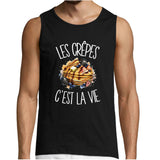 Débardeur Homme Les crêpes c'est la vie – Noir