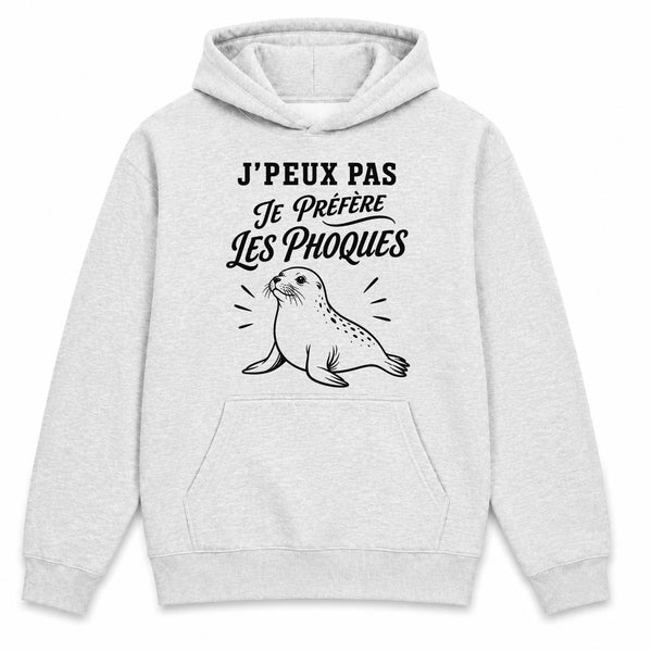 Sweat à Capuche J’peux pas je préfère les Phoques