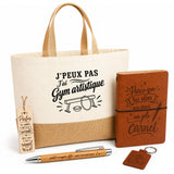 Coffret Cadeau J’peux pas j’ai Gym artistique – Sac jute, carnet, stylo, porte-clés et marque-page