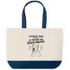 Grand Sac Cabas Fond Bleu J’peux pas je préfère mon Dogue Argentin