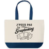 Grand Sac Cabas Fond Bleu J’peux pas j’ai Scrapbooking