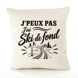 Housse de Coussin J’peux pas j’ai Ski de fond