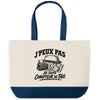 Grand Sac Cabas Fond Bleu J’peux pas je suis Chauffeur de taxi