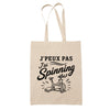 Tote Bag Beige J’peux pas j’ai Spinning