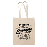 Tote Bag Beige J’peux pas j’ai Spinning