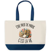 Grand Sac Cabas Fond Bleu Être prof de maths c'est la vie