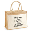 Sac Cabas Jute avec Poche J’peux pas je préfère les Libellules