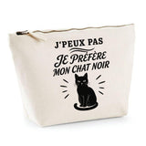 Trousse Beige J’peux pas je préfère mon Chat noir