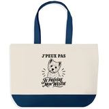 Grand Sac Cabas Fond Bleu J’peux pas je préfère mon Westie