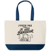 Grand Sac Cabas Fond Bleu J’peux pas je suis Brasseur