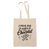 Tote Bag Beige J’peux pas je préfère le Chocolat