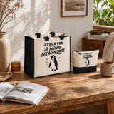 Ensemble Cabas et Trousse J’peux pas je préfère les Manchots