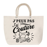 Grand Sac Cabas Beige J’peux pas j’ai couture J'peux pas minimaliste