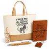 Coffret Cadeau J’peux pas je préfère les Zèbres – Sac jute, carnet, stylo, porte-clés et marque-page