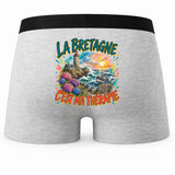 Boxer Homme La bretagne c'est ma thérapie – Impression au dos