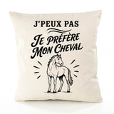 Housse de Coussin J’peux pas je préfère mon Cheval
