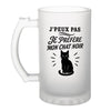 Verre à Bière J’peux pas je préfère mon Chat noir