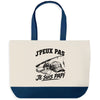 Grand Sac Cabas Fond Bleu J’peux pas je suis Papi