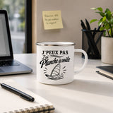 Mug Métal Émaillé J’peux pas j’ai planche à voile J'peux pas minimaliste