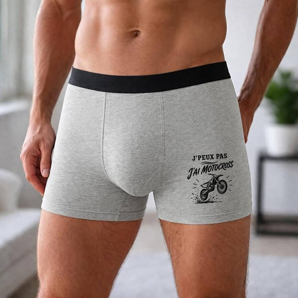 Boxer Homme J’peux pas j’ai Motocross – Impression devant