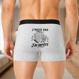 Boxer Homme J’peux pas j’ai Impôts – Impression au dos