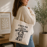 Tote Bag Beige J’peux pas je préfère mon Yorkshire