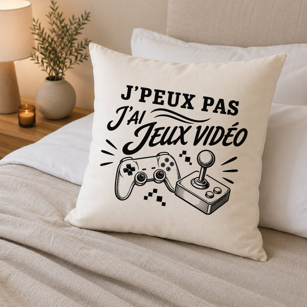 Housse de Coussin J’peux pas j’ai Jeux vidéo