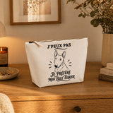 Trousse Beige J’peux pas je préfère mon Bull Terrier