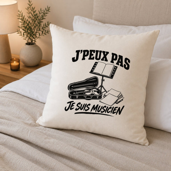Housse de Coussin J’peux pas je suis Musicien