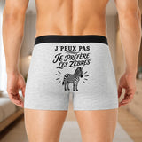 Boxer Homme J’peux pas je préfère les Zèbres – Impression au dos