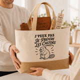 Coffret Cadeau J’peux pas je préfère les Castors – Sac jute, carnet, stylo, porte-clés et marque-page