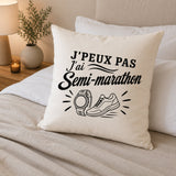 Housse de Coussin J’peux pas j’ai Semi-marathon