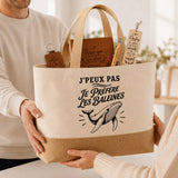 Coffret Cadeau J’peux pas je préfère les Baleines – Sac jute, carnet, stylo, porte-clés et marque-page