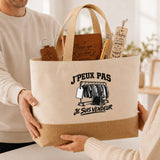 Coffret Cadeau J’peux pas je suis Vendeur – Sac jute, carnet, stylo, porte-clés et marque-page