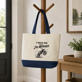 Grand Sac Cabas Fond Bleu J’peux pas j’ai Motocross