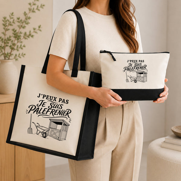 Ensemble Cabas et Trousse J’peux pas je suis Palefrenier