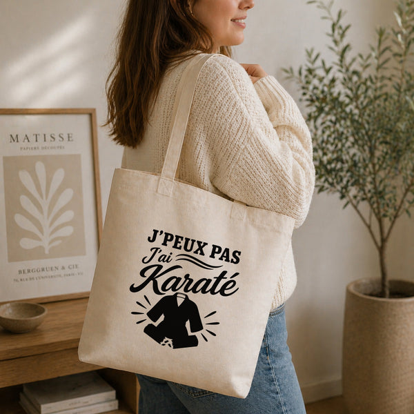 Tote Bag Beige J’peux pas j’ai Karaté