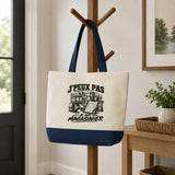 Grand Sac Cabas Fond Bleu J’peux pas je suis Magasinier