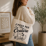 Tote Bag Beige J’peux pas j’ai couture J'peux pas minimaliste
