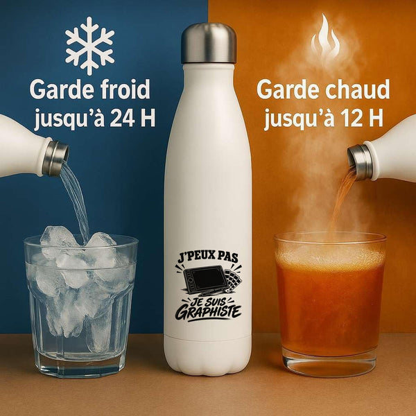 Gourde Isotherme J’peux pas je suis Graphiste