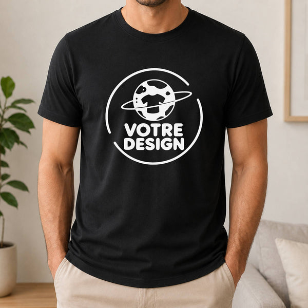 T-shirt homme noir - Votre design - Planetee