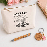 Coffret Cadeau J’peux pas je suis Poissonnier – Trousse, stylo bambou et porte-clés